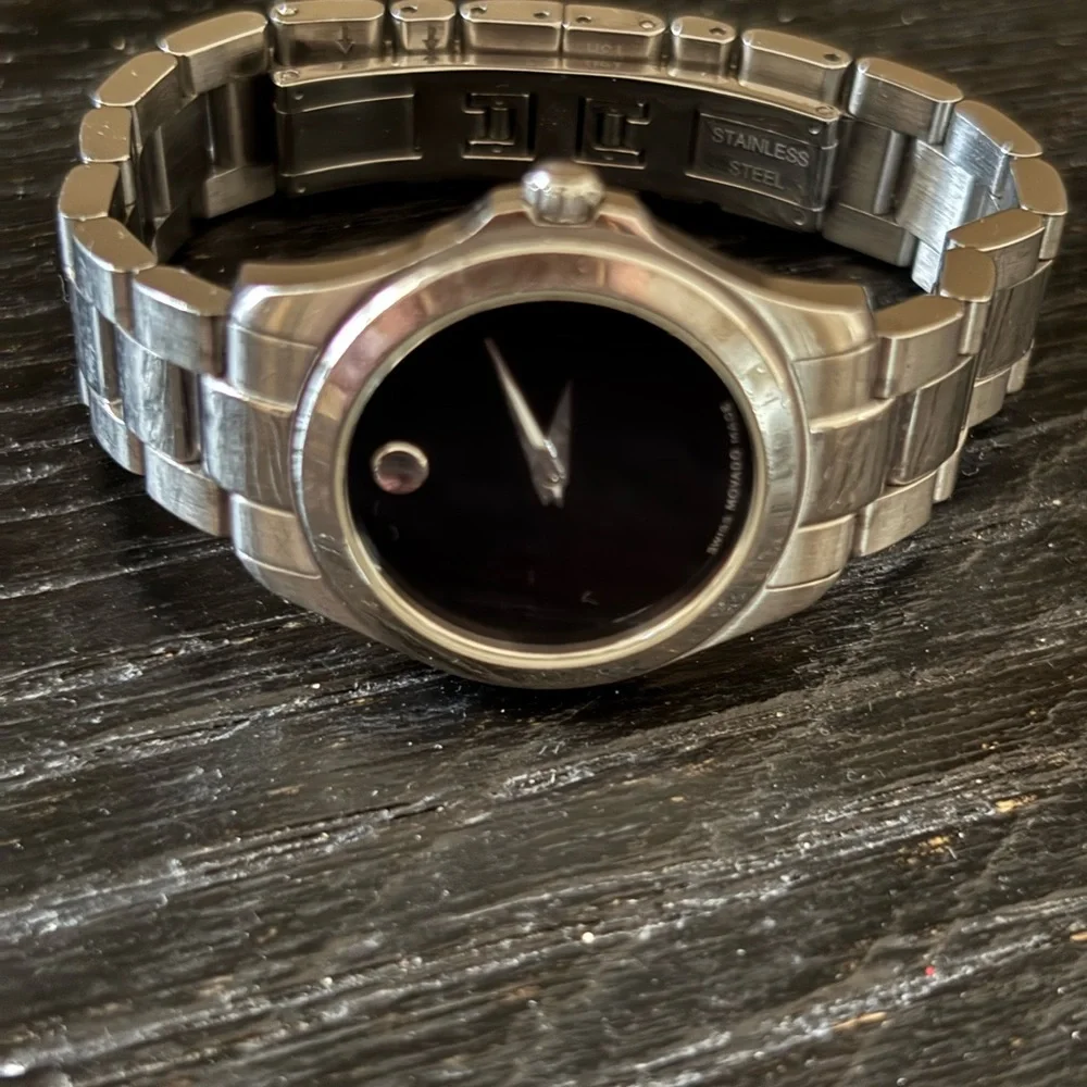 Movado Silver and Black Watch